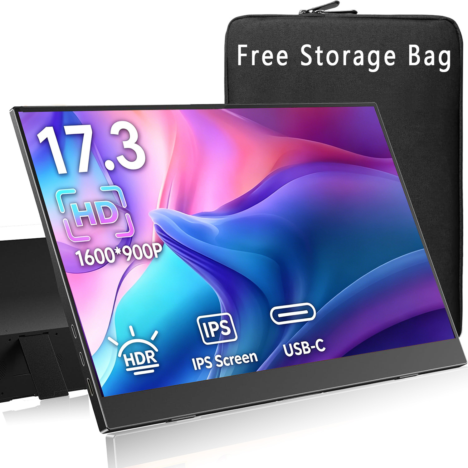 Retro Gaming Monitor - 17.3 Inch Portable Monitor 1600*900 HD