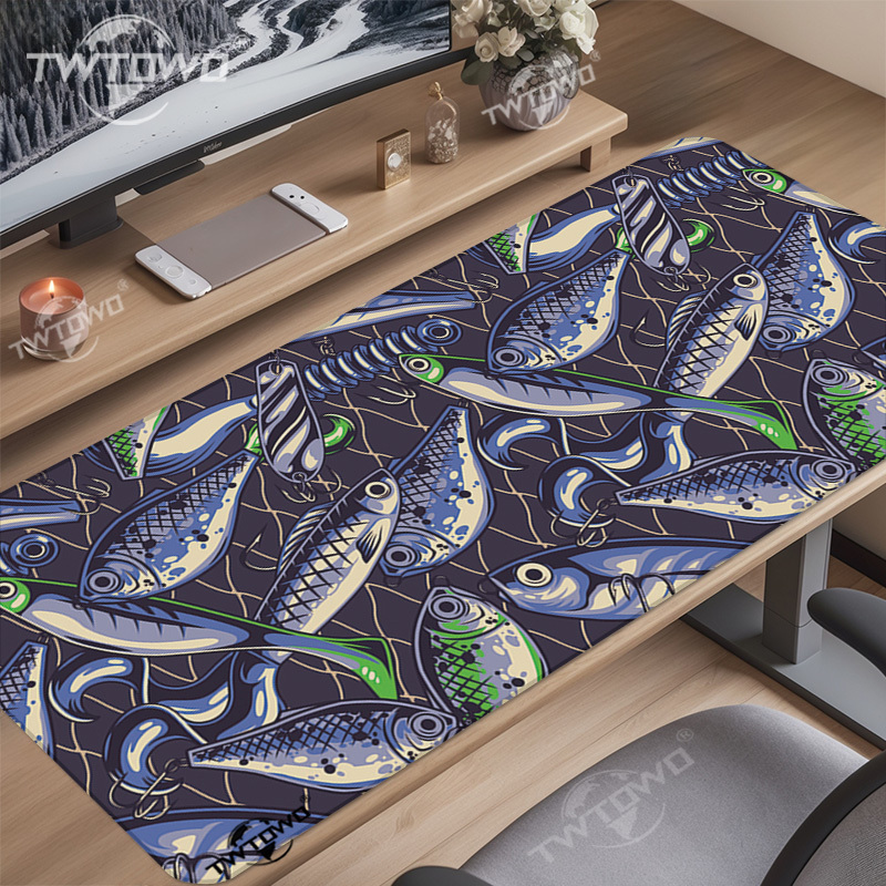 Retro Gaming Xl - Mouse Pad Retro Fishing Lures Gaming