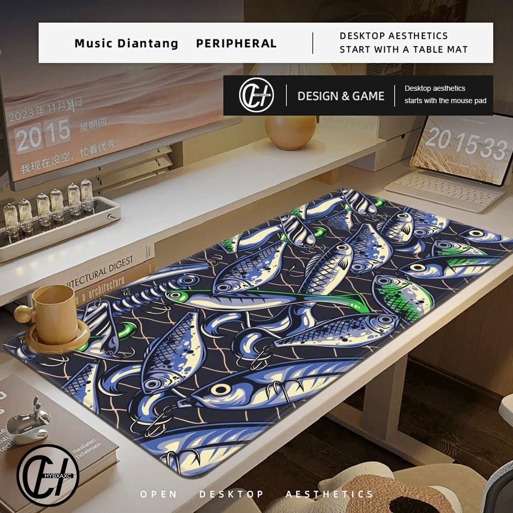Retro Gaming Xl - Mouse Pad Retro Fishing Lures Gaming