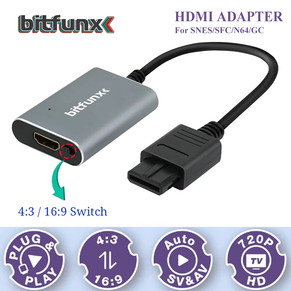 Bitfunx 720P Svideo / AV To HD - Retro Gaming Emulator Console 评论和价格