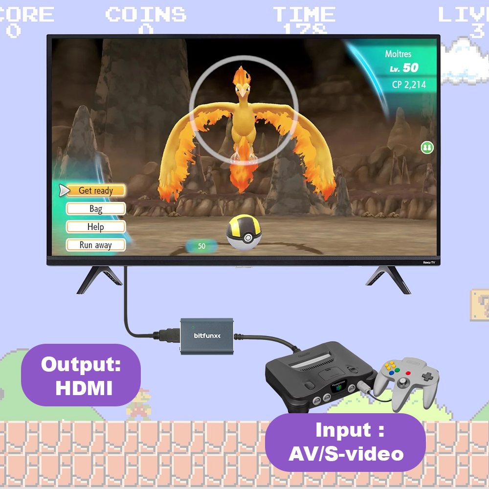 Bitfunx 720P Svideo / AV To HD - Retro Gaming Emulator Console 评论和价格