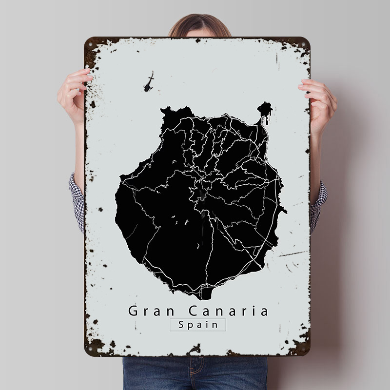 Gran Canaria Island Map Metal  - Retro Gaming Island 评论和价格