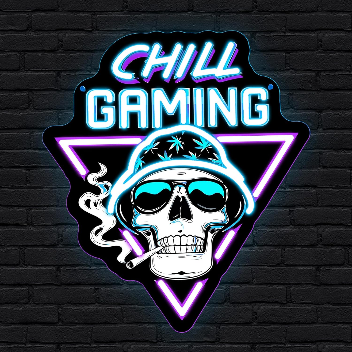  Chill Gaming Skull LED Neon  - Retro Gaming Bar 评论和价格