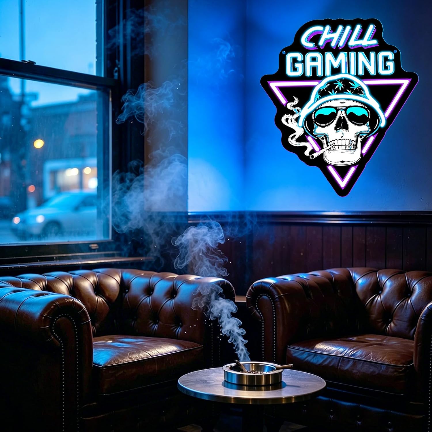  Chill Gaming Skull LED Neon  - Retro Gaming Bar 评论和价格