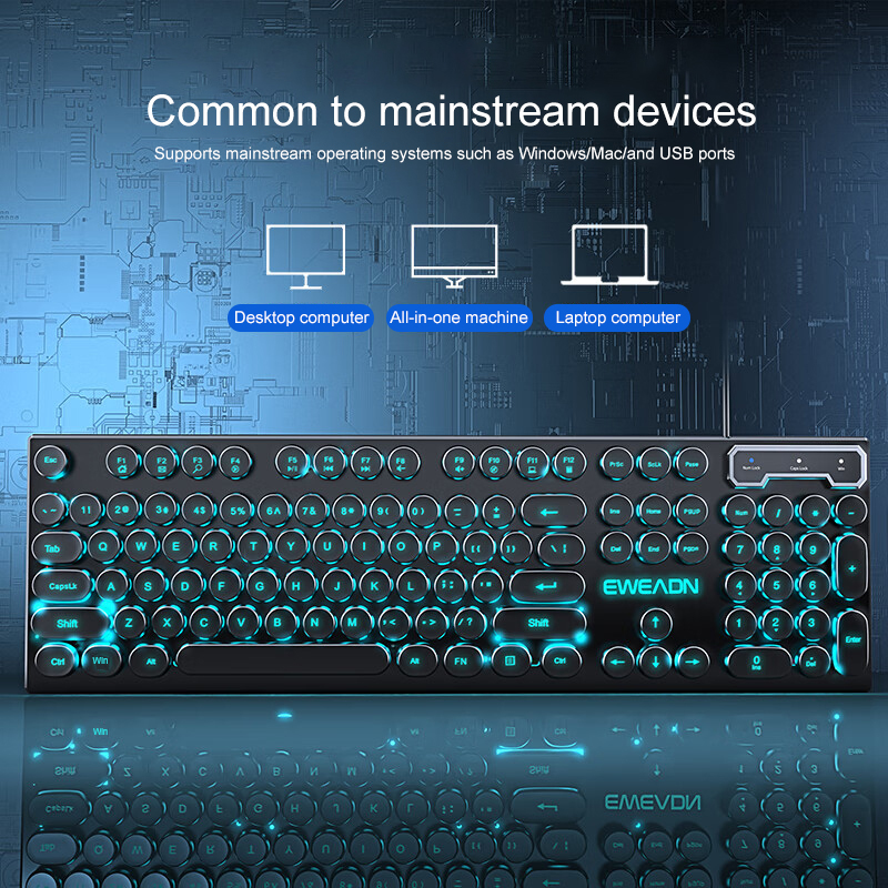 EWEADN Typewriter Gaming Keybo - Retro Pc Gaming 评论和价格