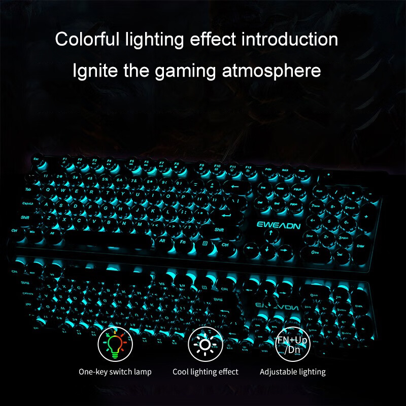 EWEADN Typewriter Gaming Keybo - Retro Pc Gaming 评论和价格