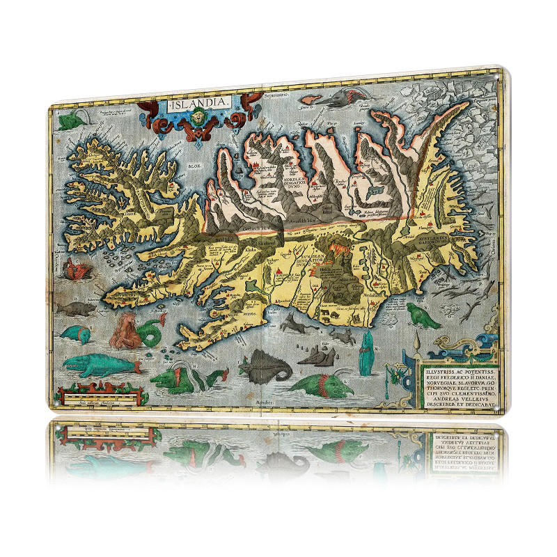 Map of Iceland Metal Poster Cu - Retro Gaming Bar 评论和价格