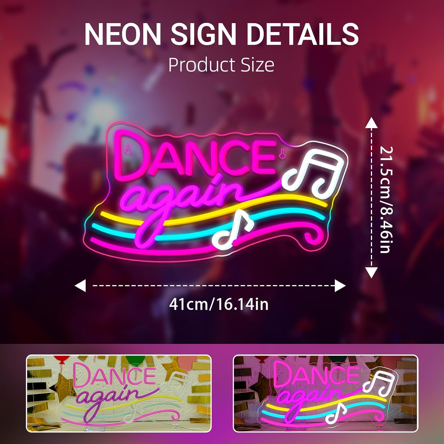 Dance Neon Sign USB Powered Ha - Retro Gaming Bar 评论和价格