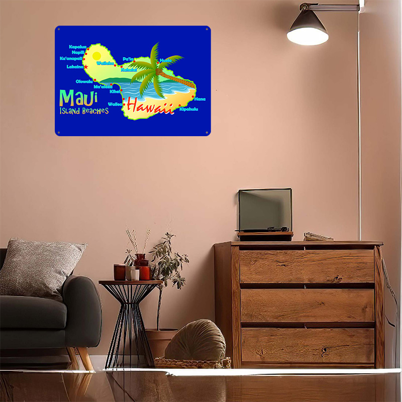 Maui Hawaii Island Beaches Map - Retro Gaming Island 评论和价格
