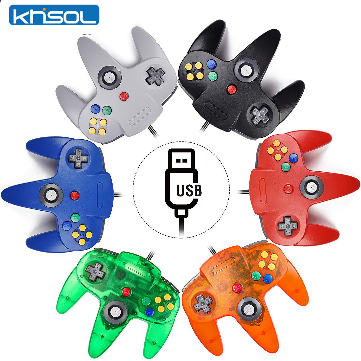 N64 Controller Classic USB Wir - Retro Gaming Emulator Console 评论和价格