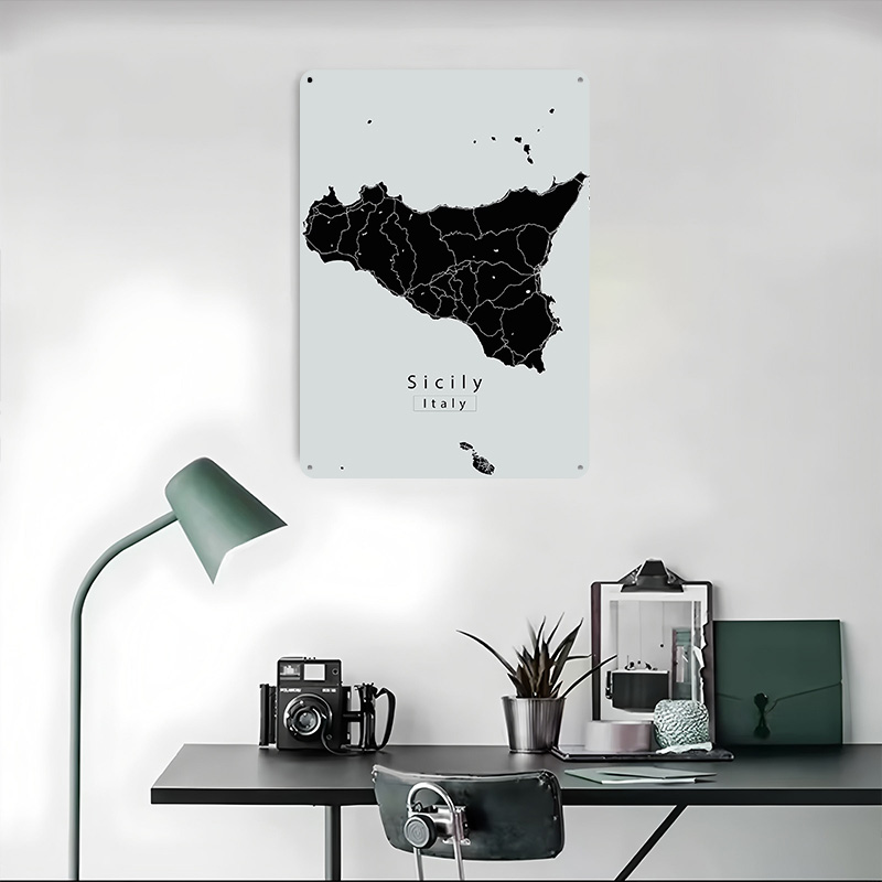 Sicily Island Map Poster Custo - Retro Gaming Island 评论和价格